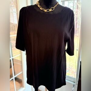 Talbots Black Short Sleeve Tee